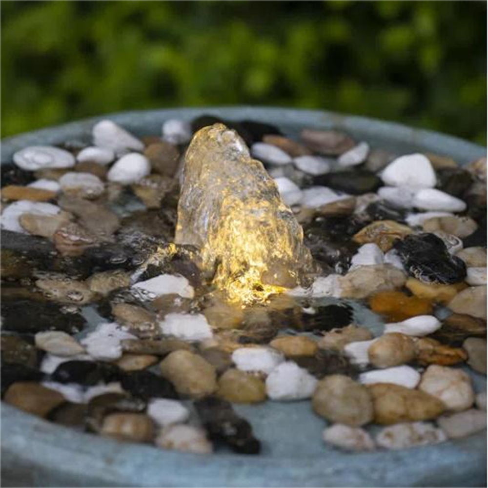 Patio Furntiure Sets | Contemporary Cement Water Fountain, Outdoor Bird Feeder / Bath Fountain, Antique Blue Water feature with Light For Garden, Lawn, Deck & Patio | casafoyer.myshopify.com