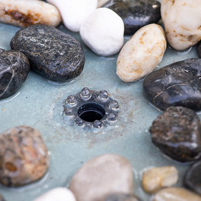 Patio Furntiure Sets | Contemporary Cement Water Fountain, Outdoor Bird Feeder / Bath Fountain, Antique Blue Water feature with Light For Garden, Lawn, Deck & Patio | casafoyer.myshopify.com