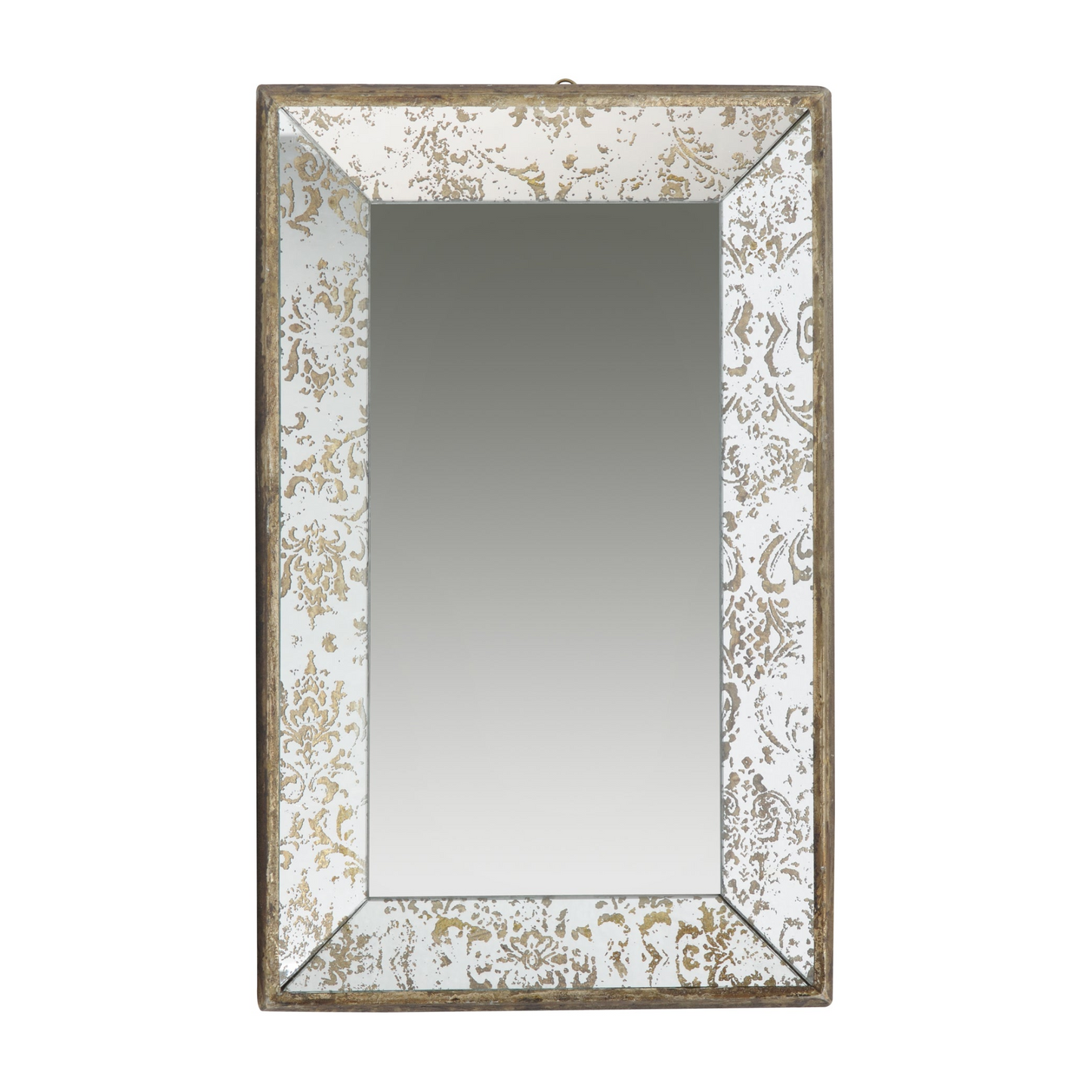 [product_type] | 20" x 12" Antique Silver Rectangle Mirror with Floral Accents, Mirrored Display Tray, Hanging Wall Mirror | casafoyer.myshopify.com