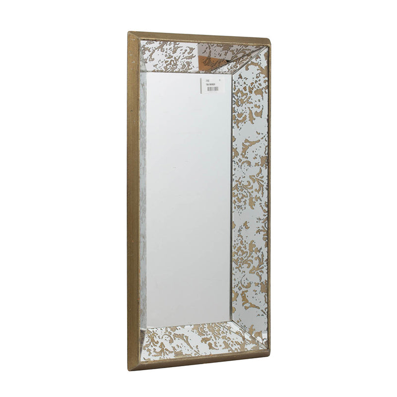 [product_type] | 20" x 12" Antique Silver Rectangle Mirror with Floral Accents, Mirrored Display Tray, Hanging Wall Mirror | casafoyer.myshopify.com