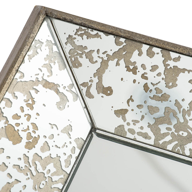 [product_type] | 20" x 12" Antique Silver Rectangle Mirror with Floral Accents, Mirrored Display Tray, Hanging Wall Mirror | casafoyer.myshopify.com