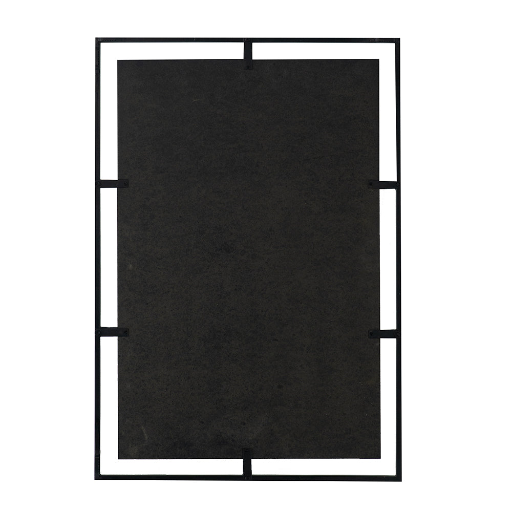 [product_type] | 32" x 22" Rectangle Antiqued Wall Mirror with Black Metal Frame | Home Wall Decor | casafoyer.myshopify.com