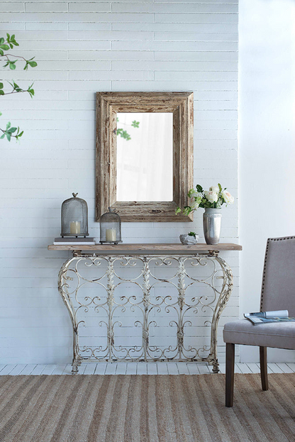 Wall mirror | Rectangle Wall Accent Mirror with Distressed Wood Frame | casafoyer.myshopify.com