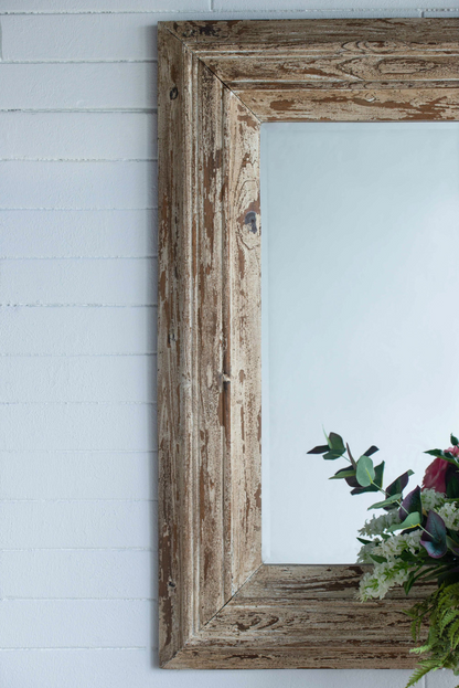 Wall mirror | Rectangle Wall Accent Mirror with Distressed Wood Frame | casafoyer.myshopify.com