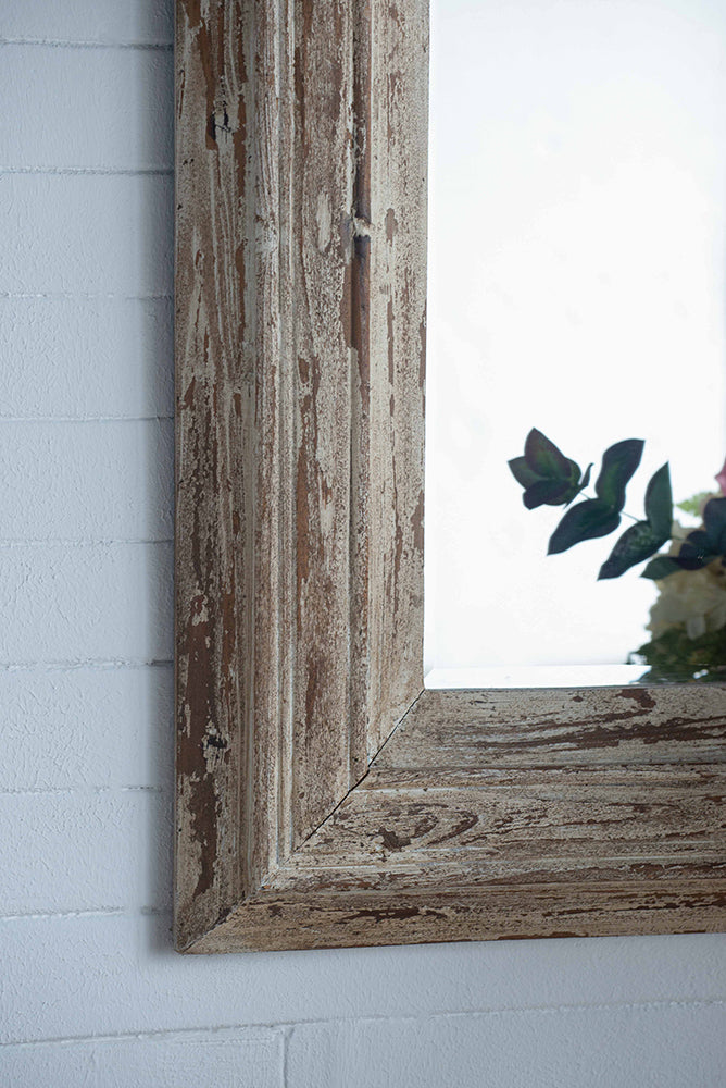 Wall mirror | Rectangle Wall Accent Mirror with Distressed Wood Frame | casafoyer.myshopify.com