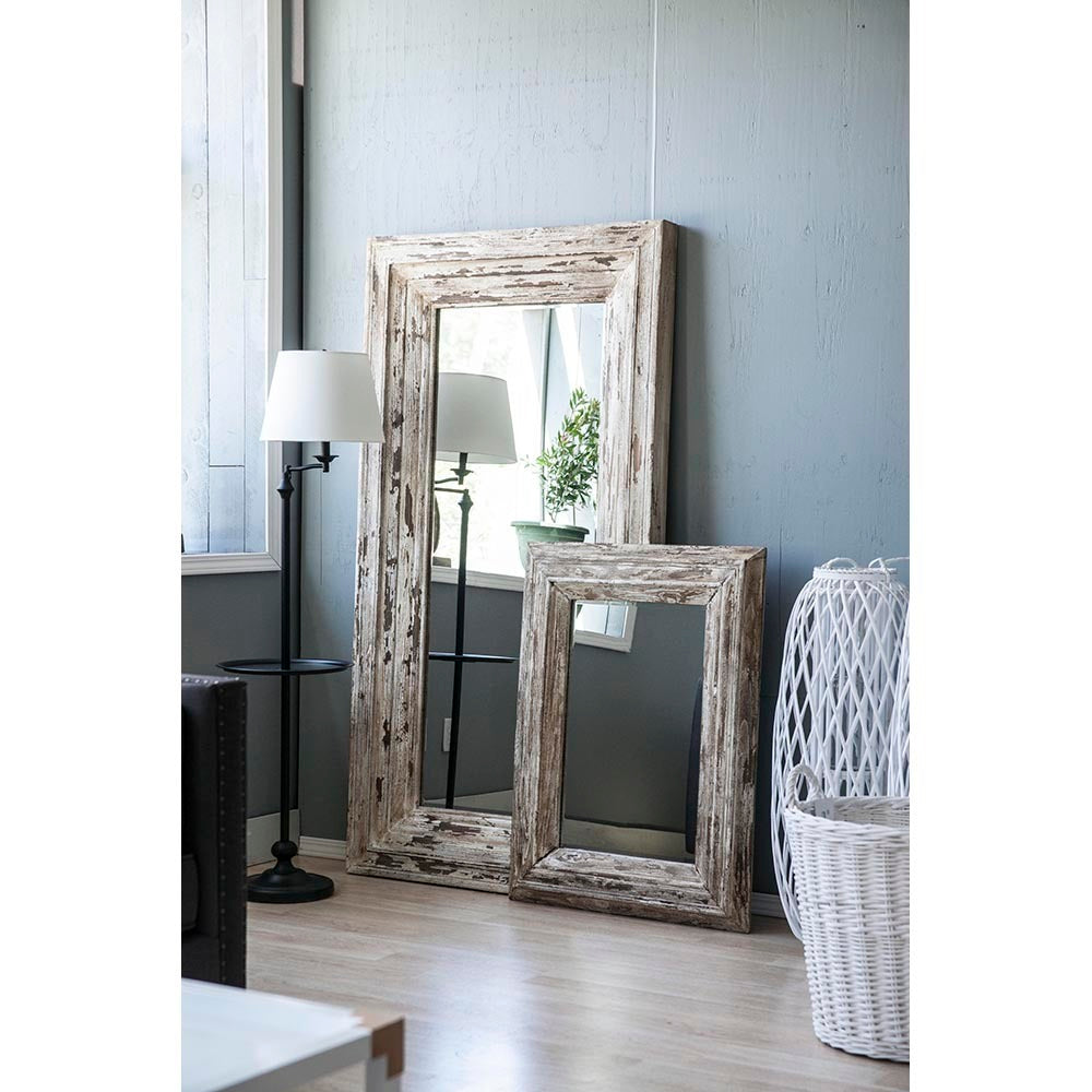 Wall mirror | Rectangle Wall Accent Mirror with Distressed Wood Frame | casafoyer.myshopify.com