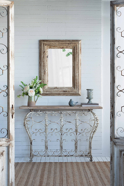 Wall mirror | Rectangle Wall Accent Mirror with Distressed Wood Frame | casafoyer.myshopify.com