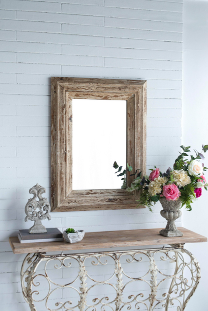 Wall mirror | Rectangle Wall Accent Mirror with Distressed Wood Frame | casafoyer.myshopify.com