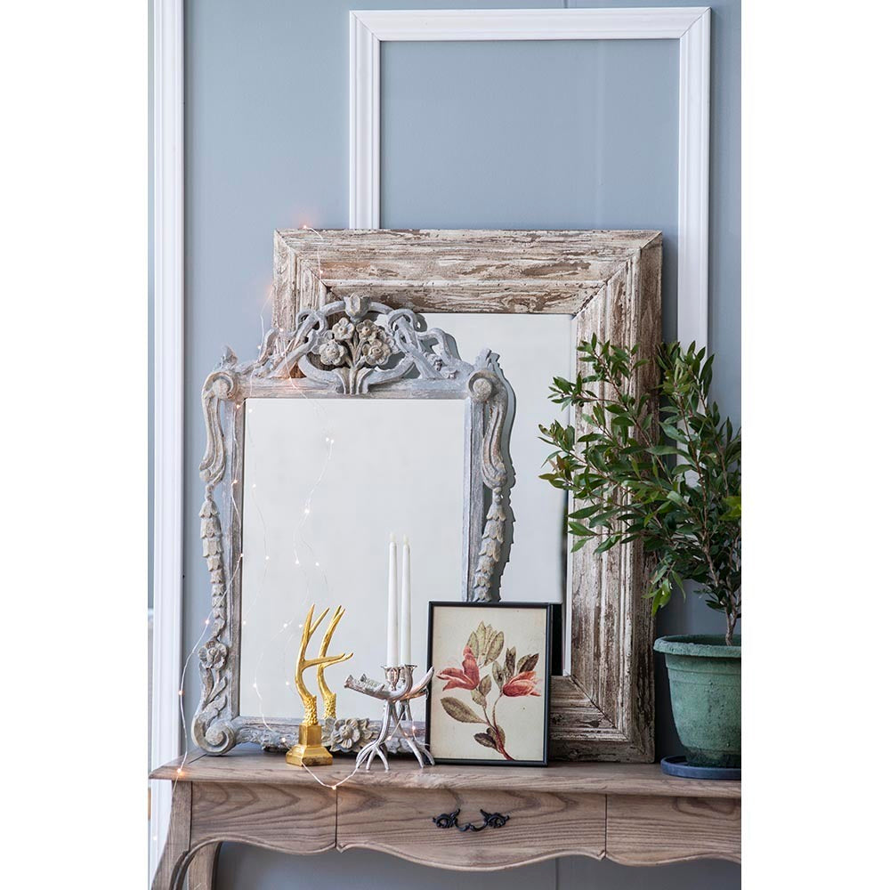 Wall mirror | Rectangle Wall Accent Mirror with Distressed Wood Frame | casafoyer.myshopify.com