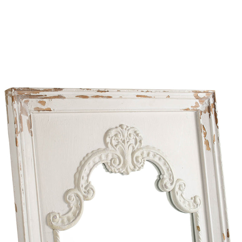 [product_type] | 29" x 54" Distressed White Mirror with Solid Wood Frame | French Country Floor Mirror | casafoyer.myshopify.com