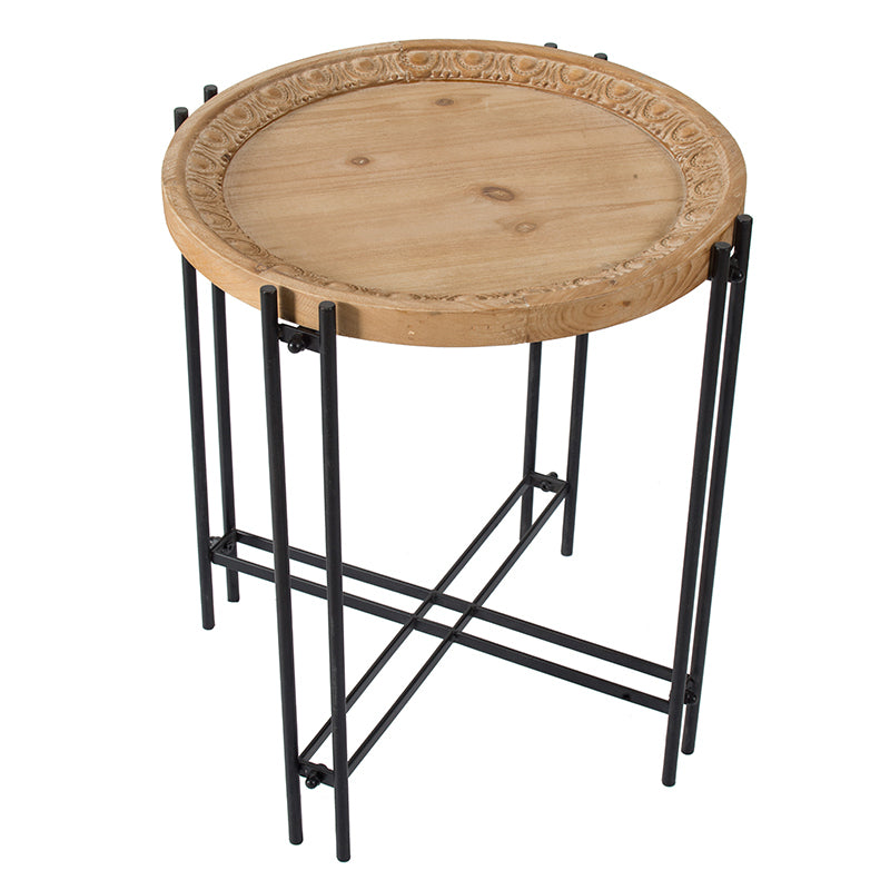 Table Decor | Round Side Table With Wood Top, End Table for Living Room Bedroom | casafoyer.myshopify.com