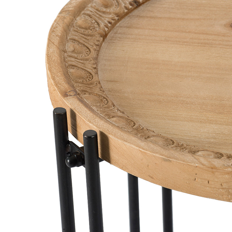 Table Decor | Round Side Table With Wood Top, End Table for Living Room Bedroom | casafoyer.myshopify.com