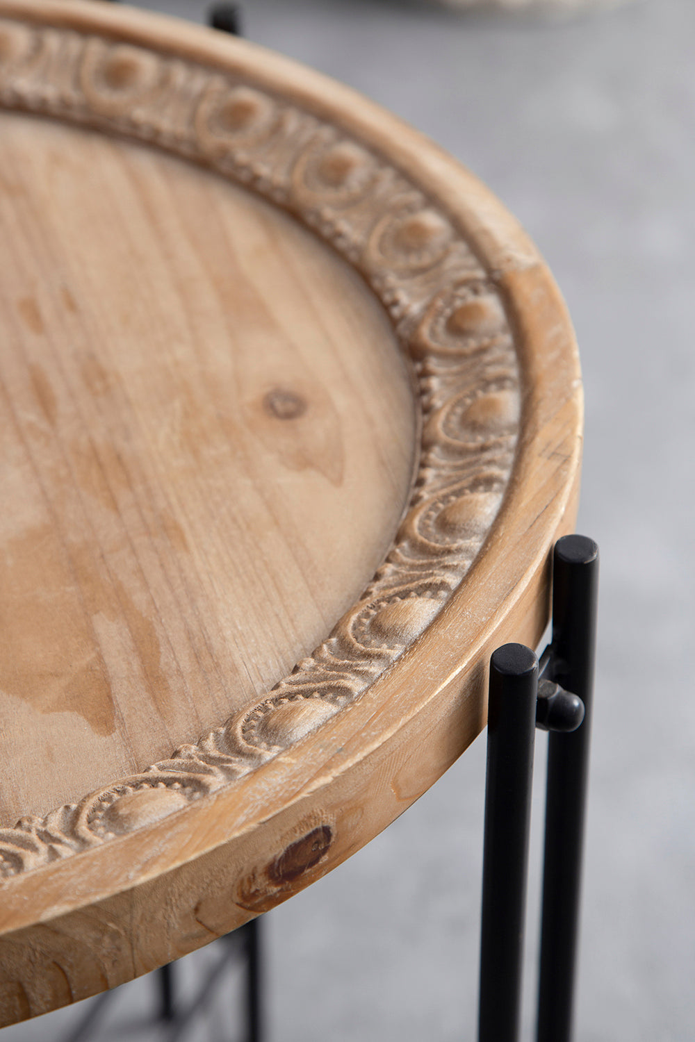 Table Decor | Round Side Table With Wood Top, End Table for Living Room Bedroom | casafoyer.myshopify.com