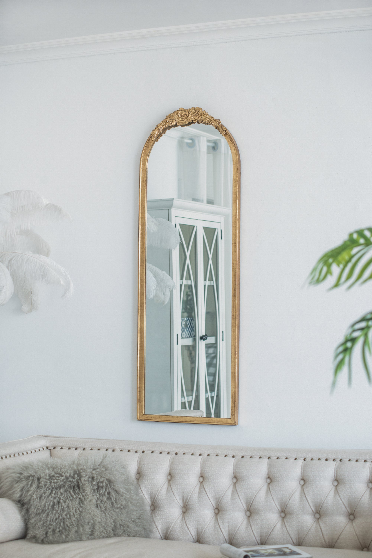 Wall mirror | Wood Floor Mirror, Full Body Mirror Dressing Make up Mirror for Bathroom Bedroom Living Room | casafoyer.myshopify.com