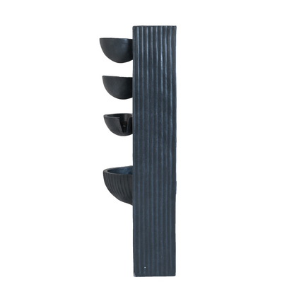 Garden Fountains | Decorative 4 Tier Minimalist Water Fountain with Light for Indoor Outdoor, Black | casafoyer.myshopify.com