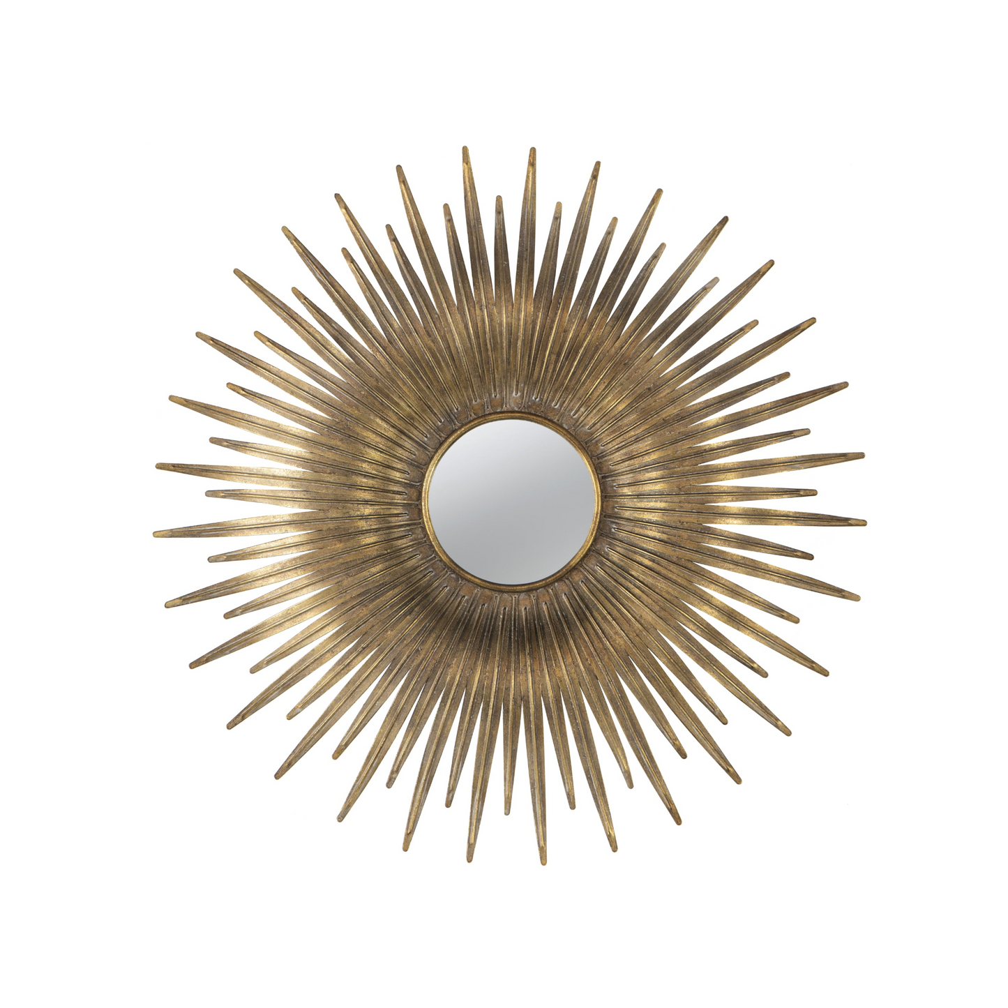 [product_type] | 28.3" Retro Design Gold Sunburst Metal Wall Mirror - Decorative Mirror for Bedroom, Dressing Room, Hallway or Living Space | casafoyer.myshopify.com