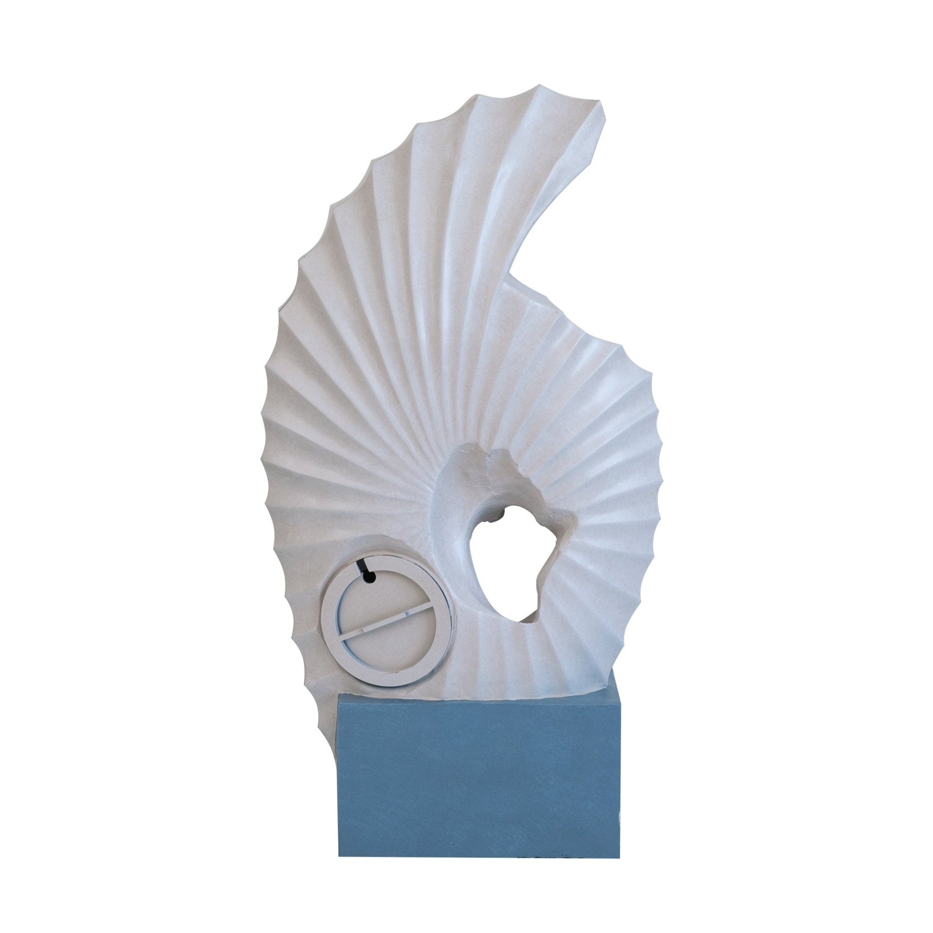 [product_type] | 16.9x10.2x31.9" White Abstract Water Fountain with Blue Base with Light, for Indoor and Outdoor | casafoyer.myshopify.com