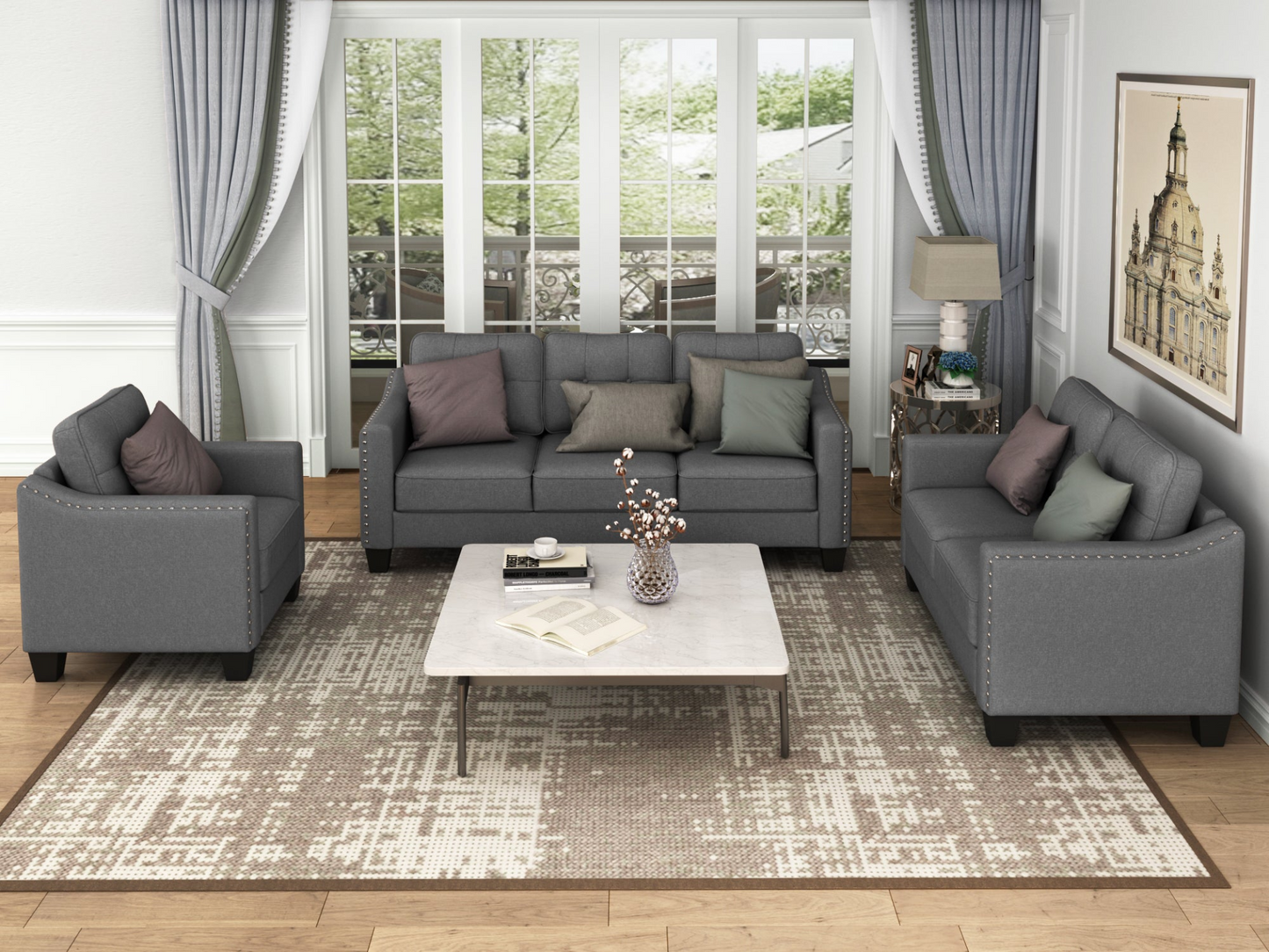 Sofa & Chair sets | 3 Piece Living Room Set with tufted cushions. | casafoyer.myshopify.com