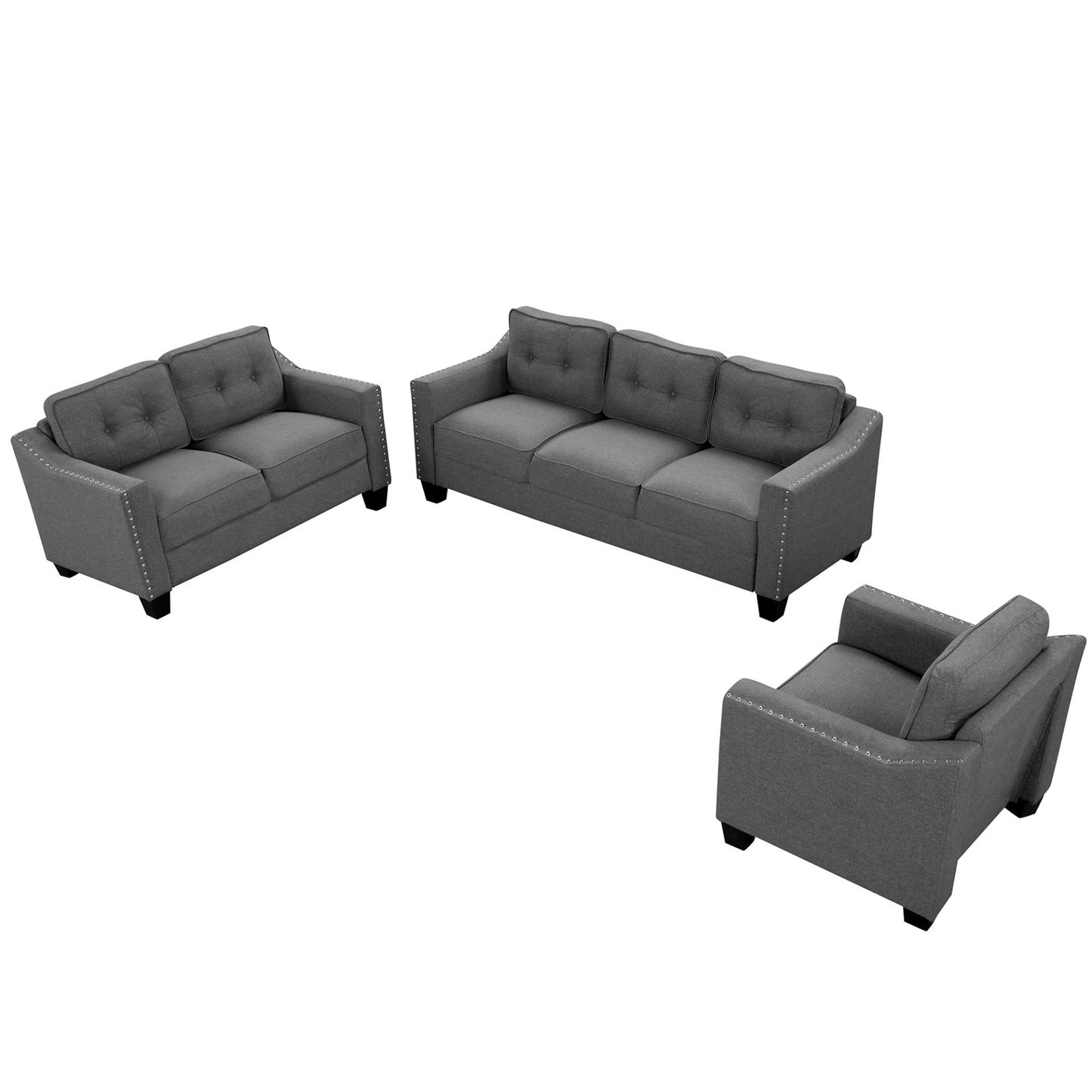 Sofa & Chair sets | 3 Piece Living Room Set with tufted cushions. | casafoyer.myshopify.com