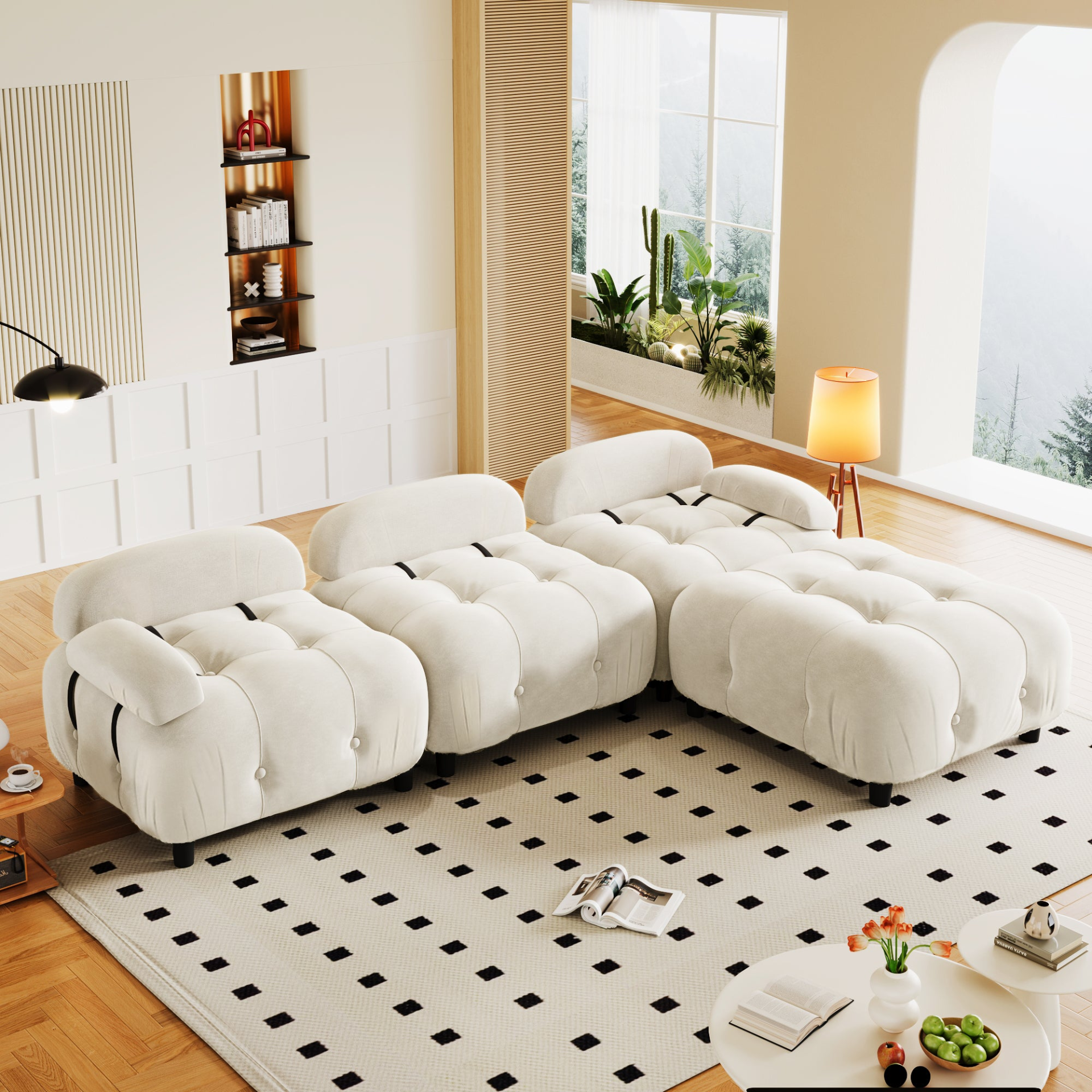 Sofa & Chair sets | Upholstery Modular Convertible Sectional Sofa, L Shaped Couch with Reversible Chaise | casafoyer.myshopify.com