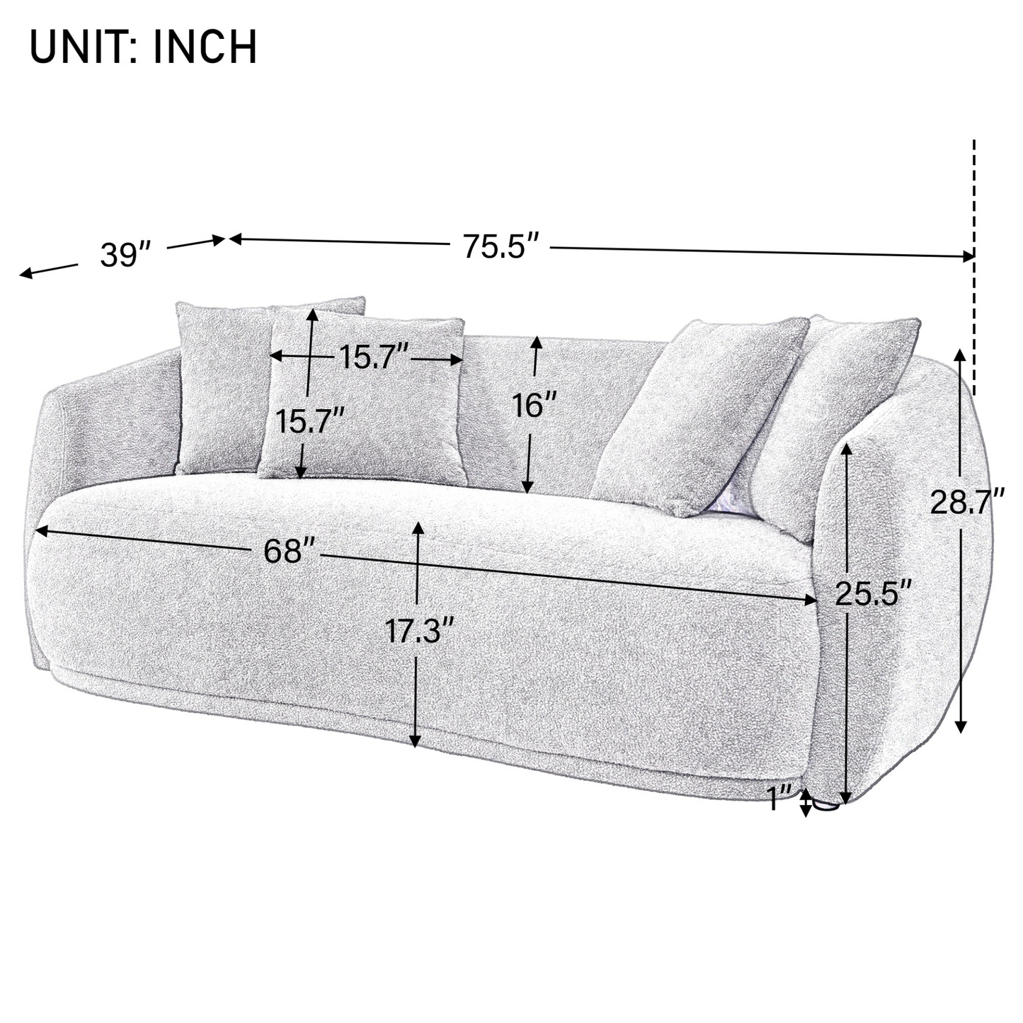 Sofa & Chair sets | Upholstered Sofa,Modern Arm Chair for Living Room and Bedroom,with 4 Pillows | casafoyer.myshopify.com