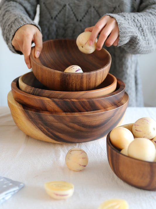 Bowls | CasaFoyer Acacia wooden bowl wooden tableware | casafoyer.myshopify.com