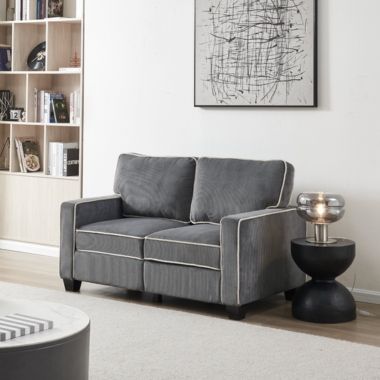 Sofa & Chair sets | Living Room Sofa Loveseat with Storage Dark Grey Corduroy | casafoyer.myshopify.com