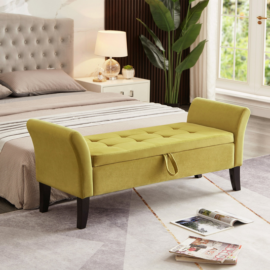 Sofa & Chair sets | Bed Bench with Storage Green Velvet | casafoyer.myshopify.com