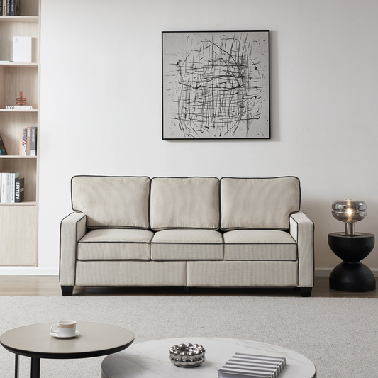 Sofa & Chair sets | Living Room Sofa with Storage Beige Corduroy | casafoyer.myshopify.com