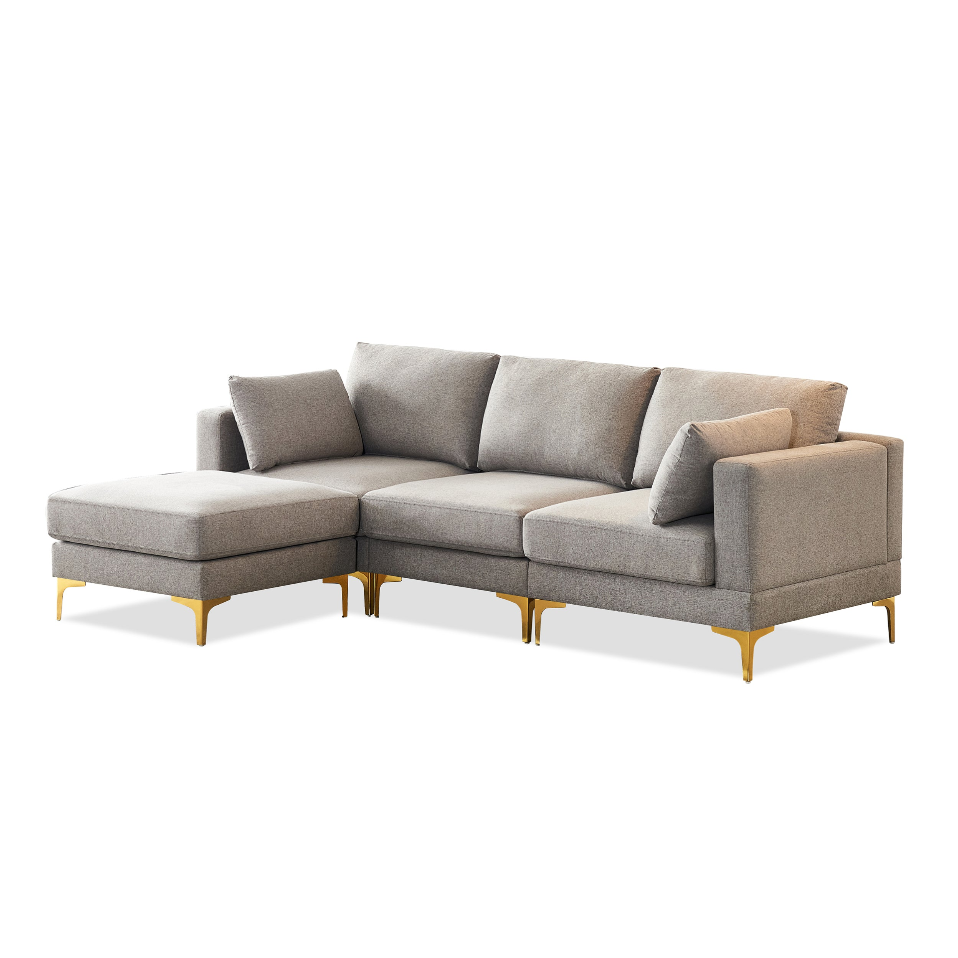 Sofa & Chair sets | Living Room Furniture Modern Leisure L Shape Couch Grey Fabric | casafoyer.myshopify.com