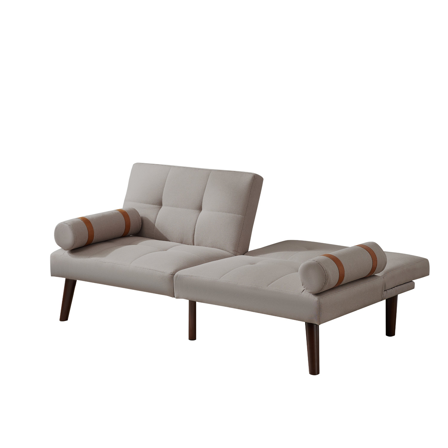 Sofa & Chair sets | Convertible Sofa Bed Futon with Solid Wood Legs Linen Fabric Light Grey | casafoyer.myshopify.com