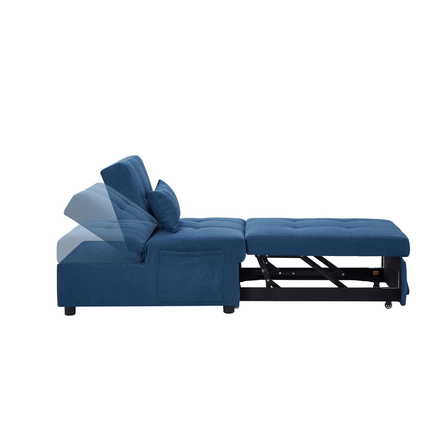 Sofa & Chair sets | Living Room Bed Room Furniture with Blue Linen Fabric Recliner Chair Bed | casafoyer.myshopify.com