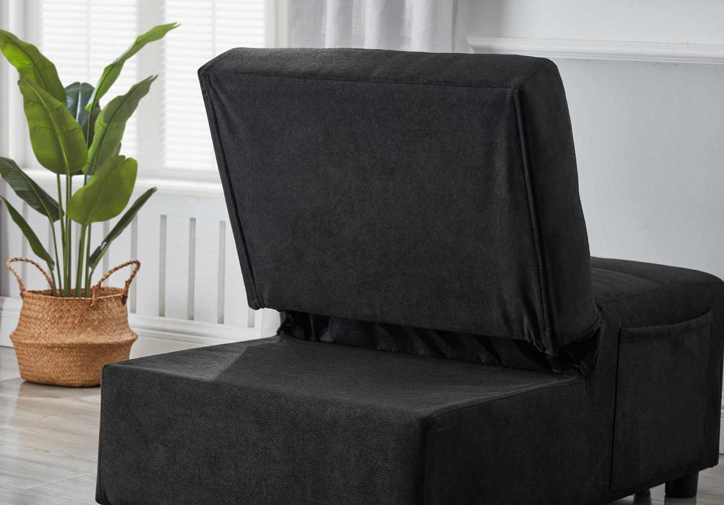 Sofa & Chair sets | Living Room Bed Room Furniture with Black Linen Fabric Recliner Chair Bed | casafoyer.myshopify.com