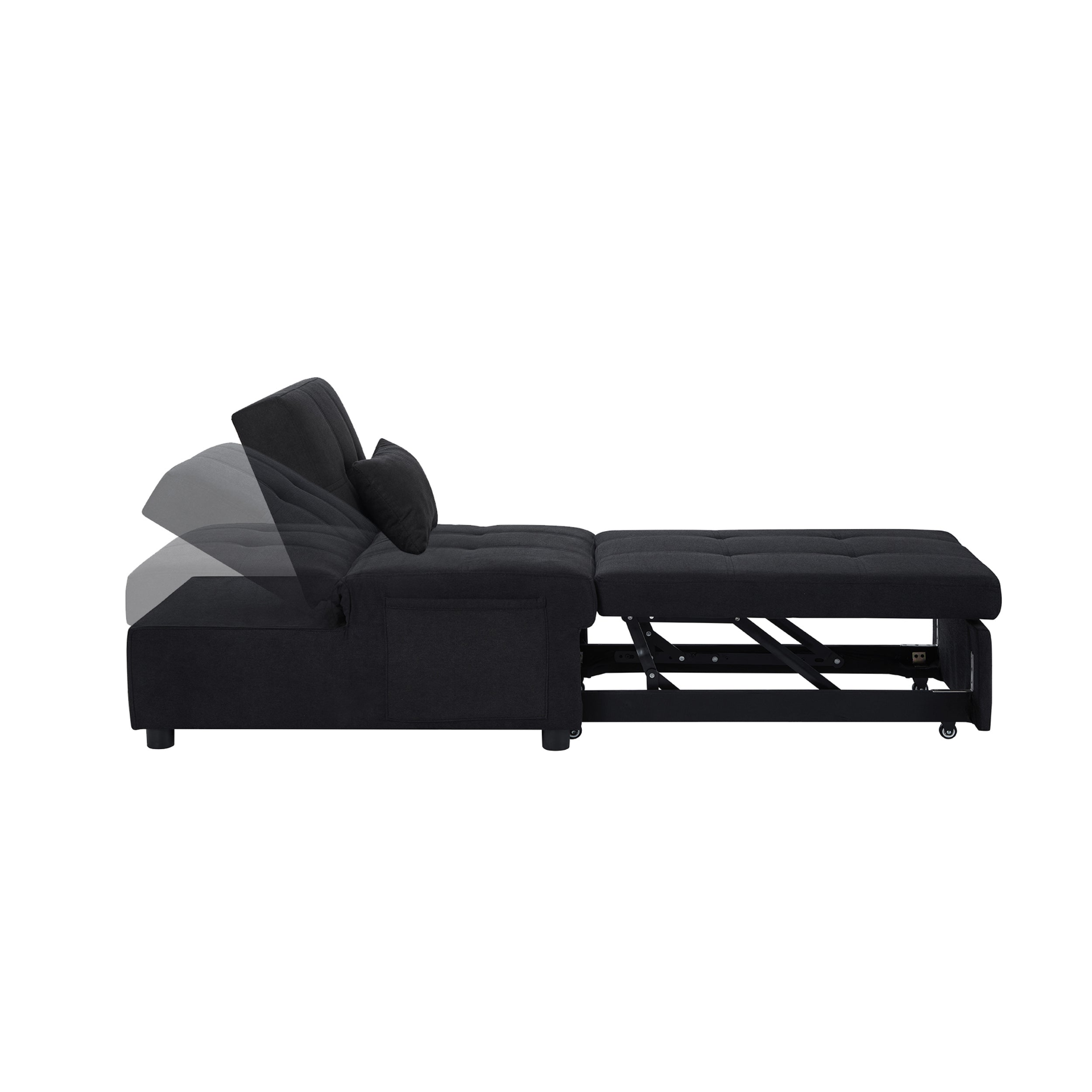 Sofa & Chair sets | Living Room Bed Room Furniture with Black Linen Fabric Recliner Chair Bed | casafoyer.myshopify.com