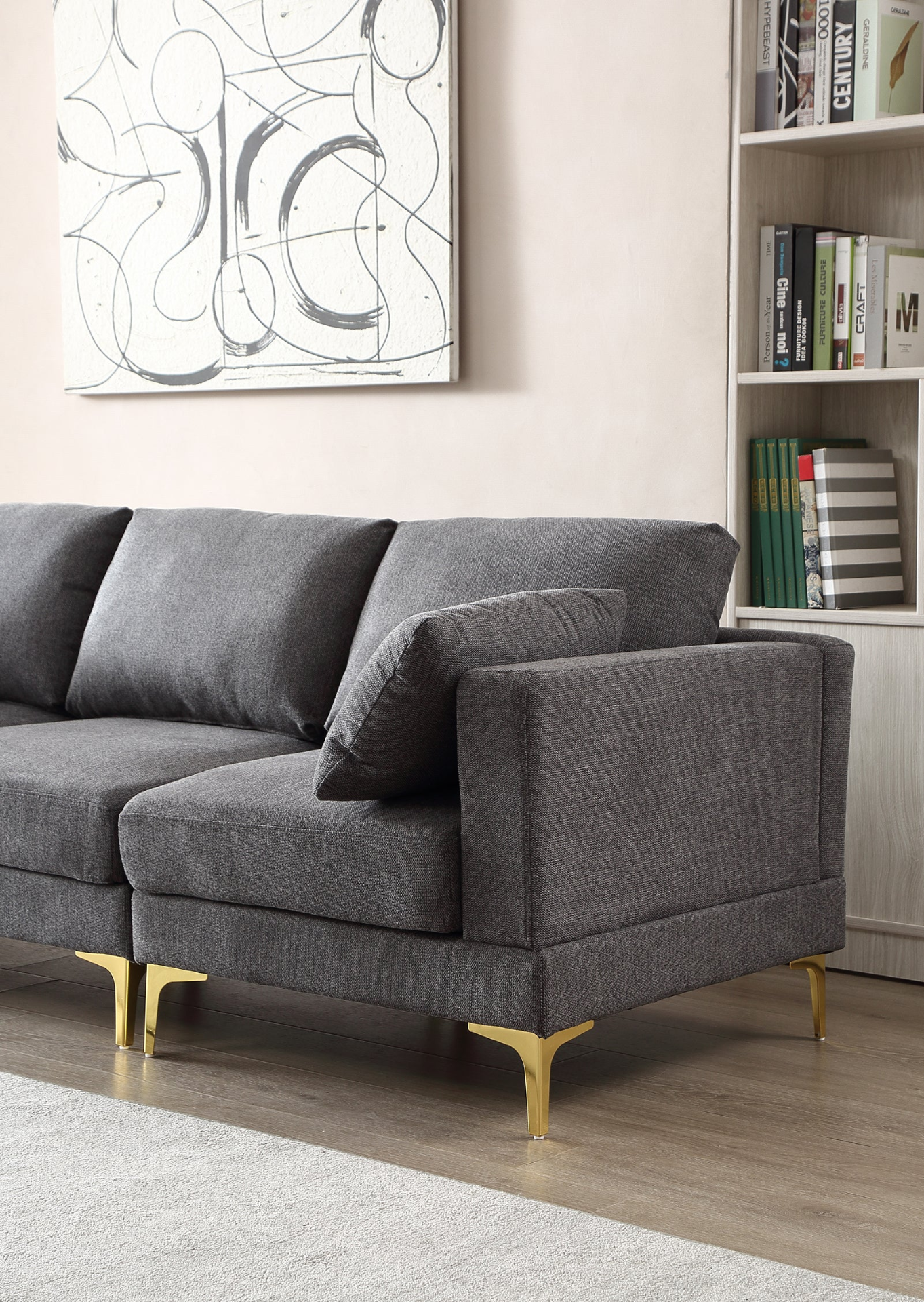 Sofa & Chair sets | Modern Dark Grey L-Shaped Couch | Comfortable and Stylish Living Room Furniture | casafoyer.myshopify.com