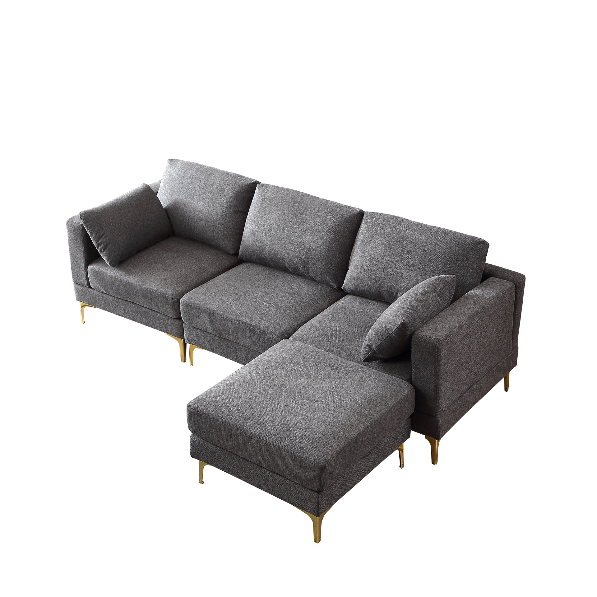 Sofa & Chair sets | Modern Dark Grey L-Shaped Couch | Comfortable and Stylish Living Room Furniture | casafoyer.myshopify.com