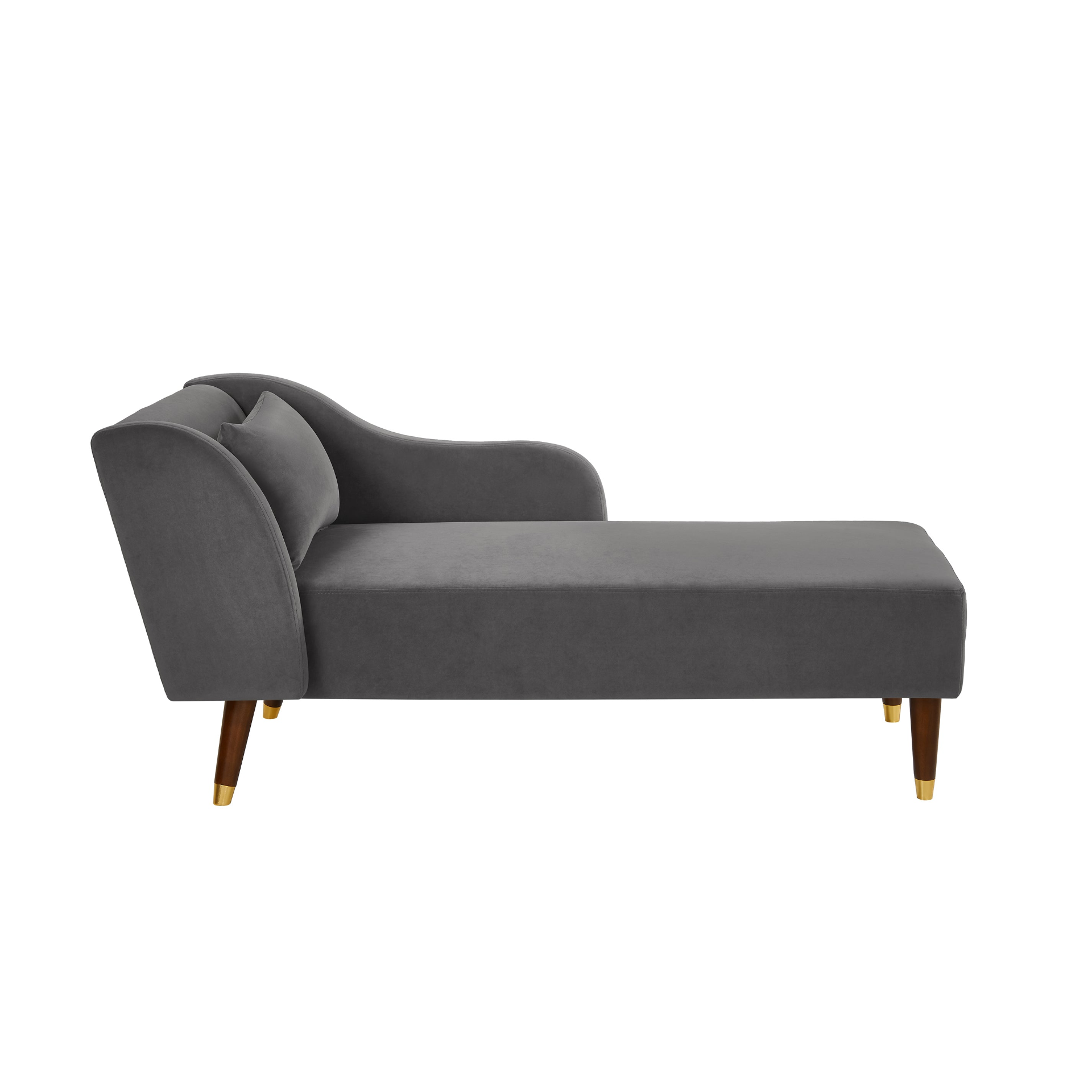 Sofa & Chair sets | Modern Chaise Lounge Chair Velvet Upholstery (Grey) | casafoyer.myshopify.com