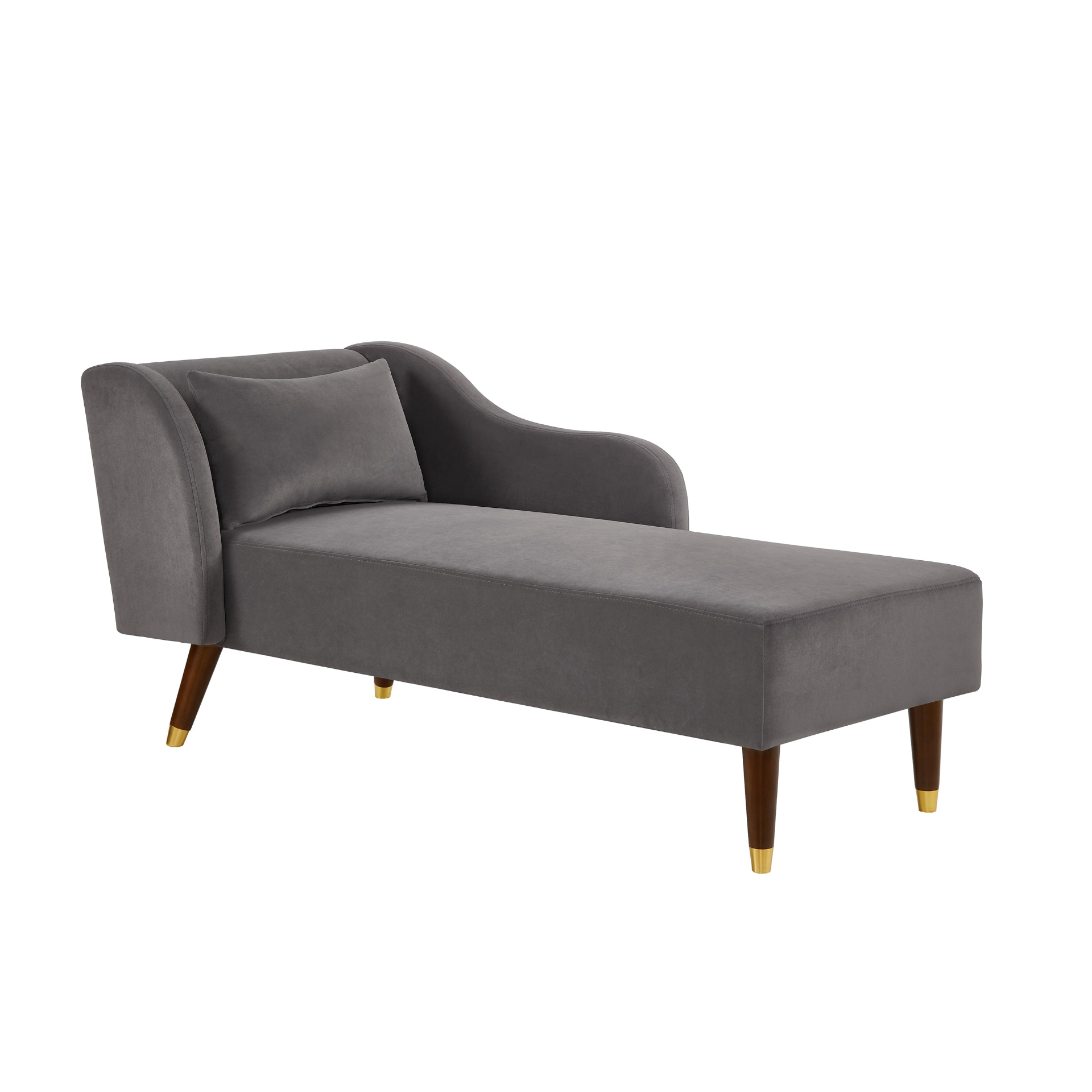 Sofa & Chair sets | Modern Chaise Lounge Chair Velvet Upholstery (Grey) | casafoyer.myshopify.com