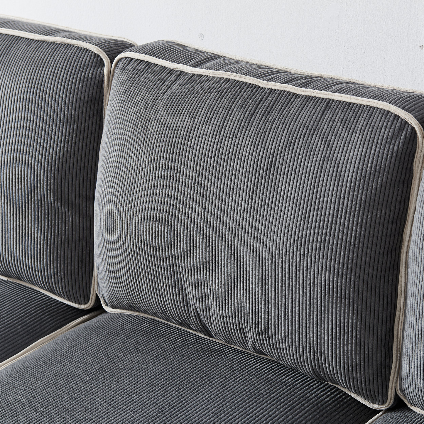 Sofa & Chair sets | Living Room Sofa with Storage Dark Grey Corduroy | casafoyer.myshopify.com