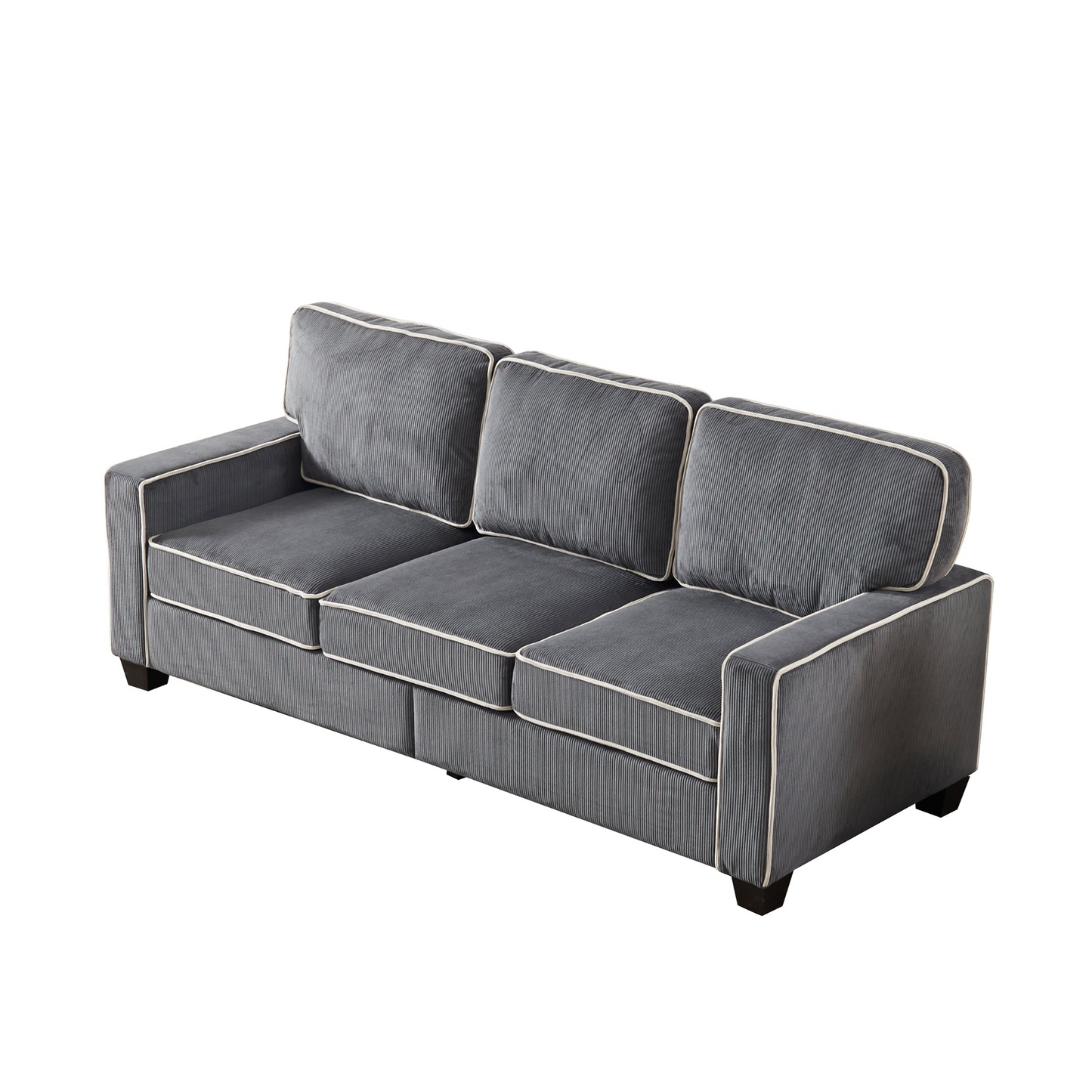 Sofa & Chair sets | Living Room Sofa with Storage Dark Grey Corduroy | casafoyer.myshopify.com