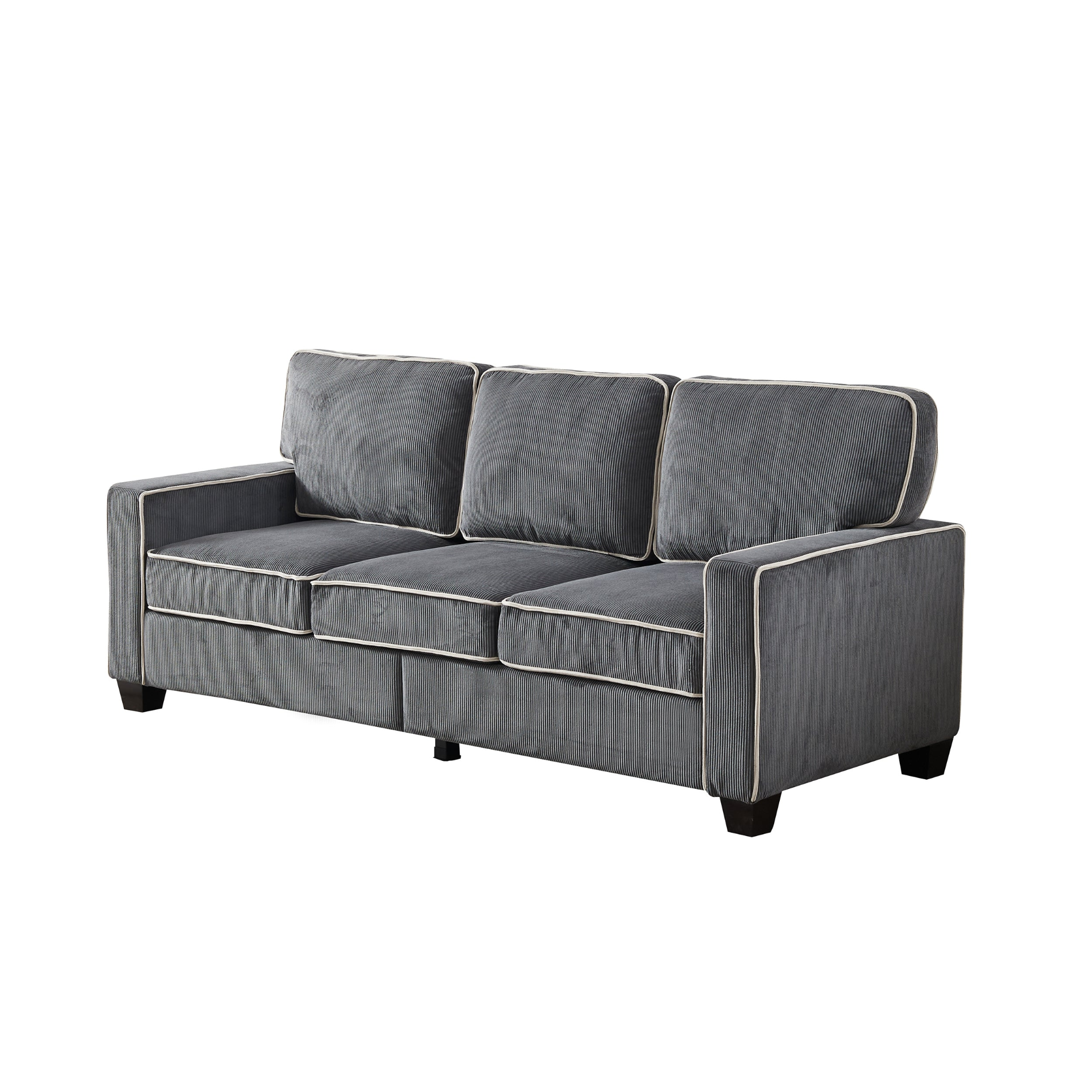 Sofa & Chair sets | Living Room Sofa with Storage Dark Grey Corduroy | casafoyer.myshopify.com