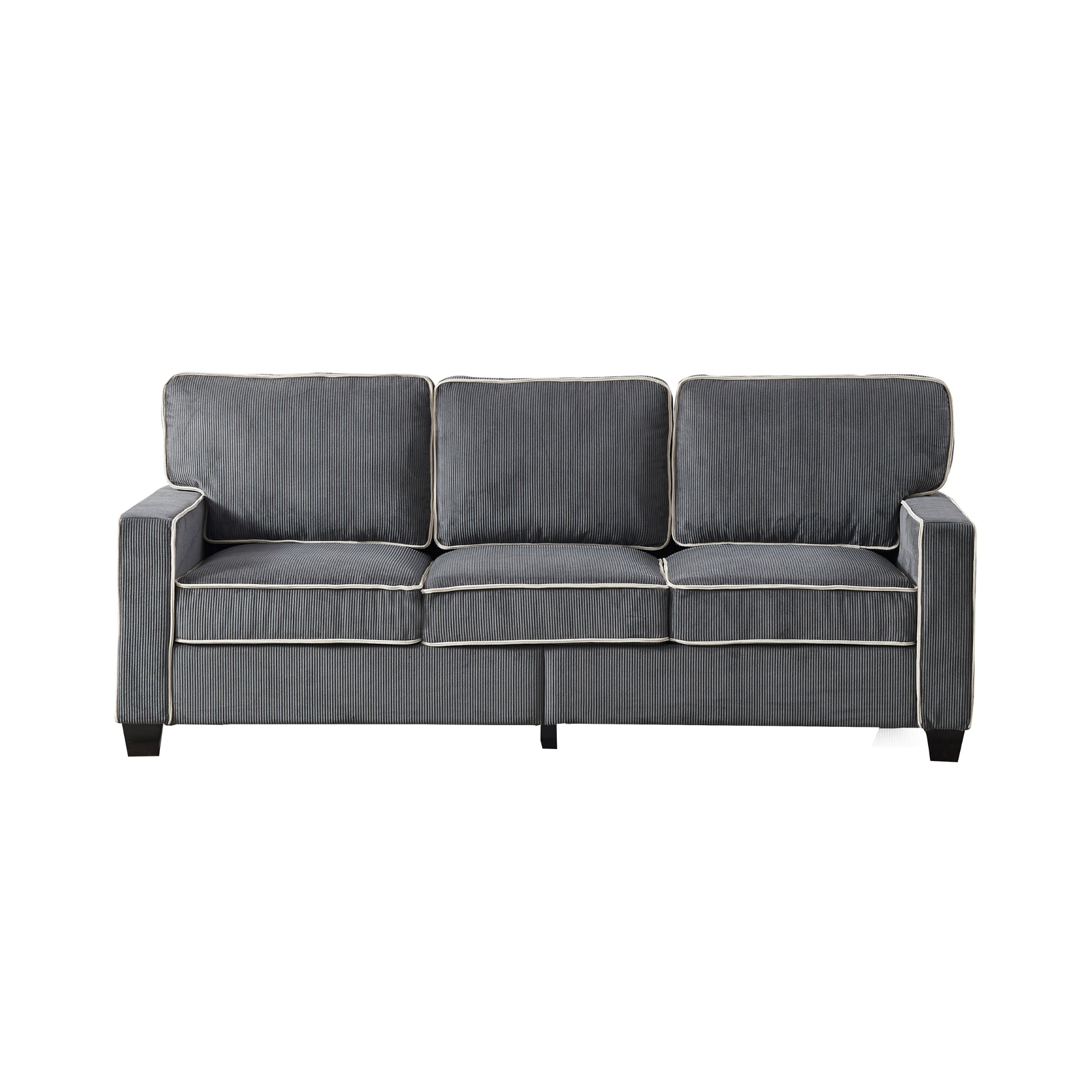 Sofa & Chair sets | Living Room Sofa with Storage Dark Grey Corduroy | casafoyer.myshopify.com