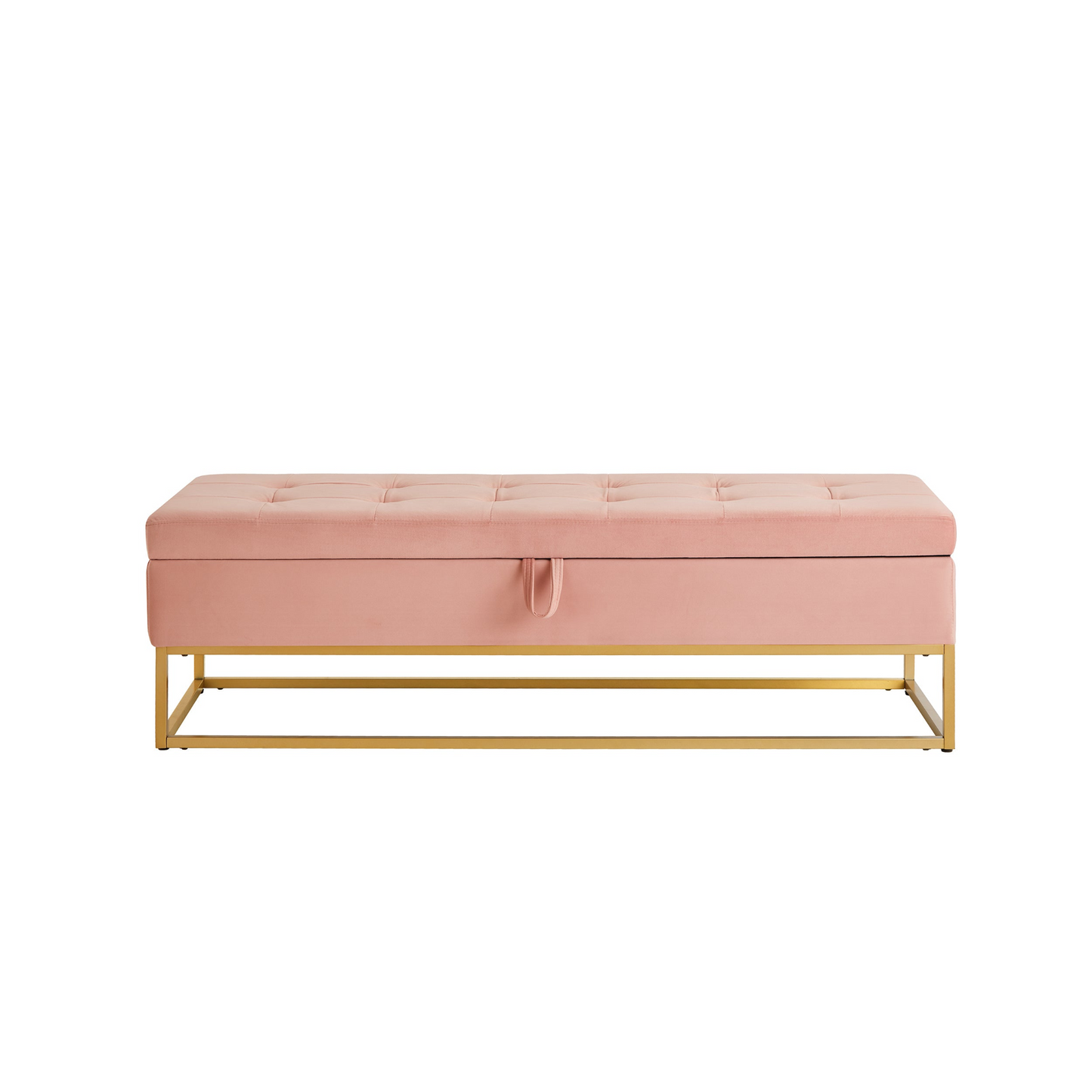 Sofa & Chair sets | Bed Bench Metal Base with Storage Pink Velvet | casafoyer.myshopify.com