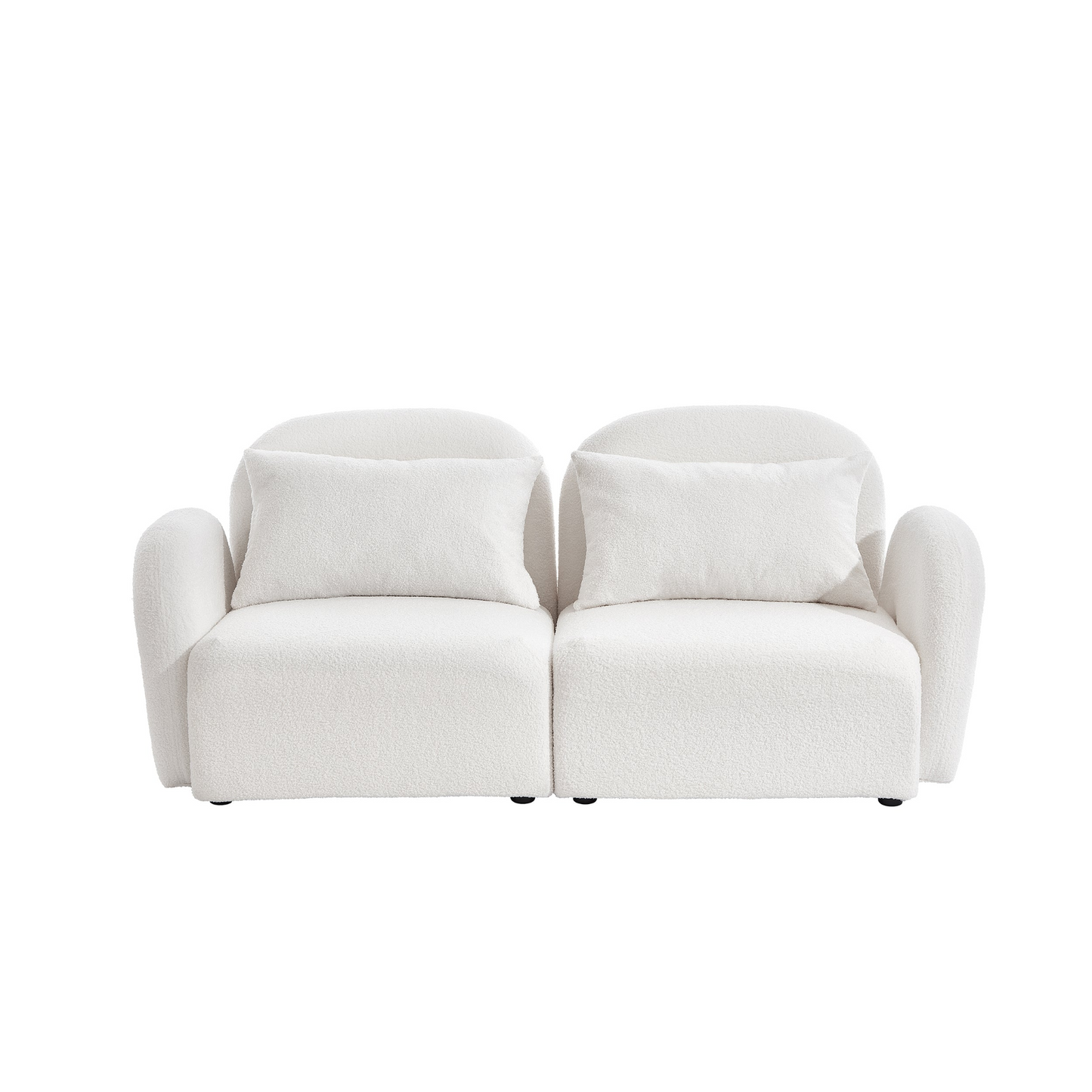 Sofa & Chair sets | Living Room Furniture Lazy Sofa Loveseat Teddy Fabric White | casafoyer.myshopify.com