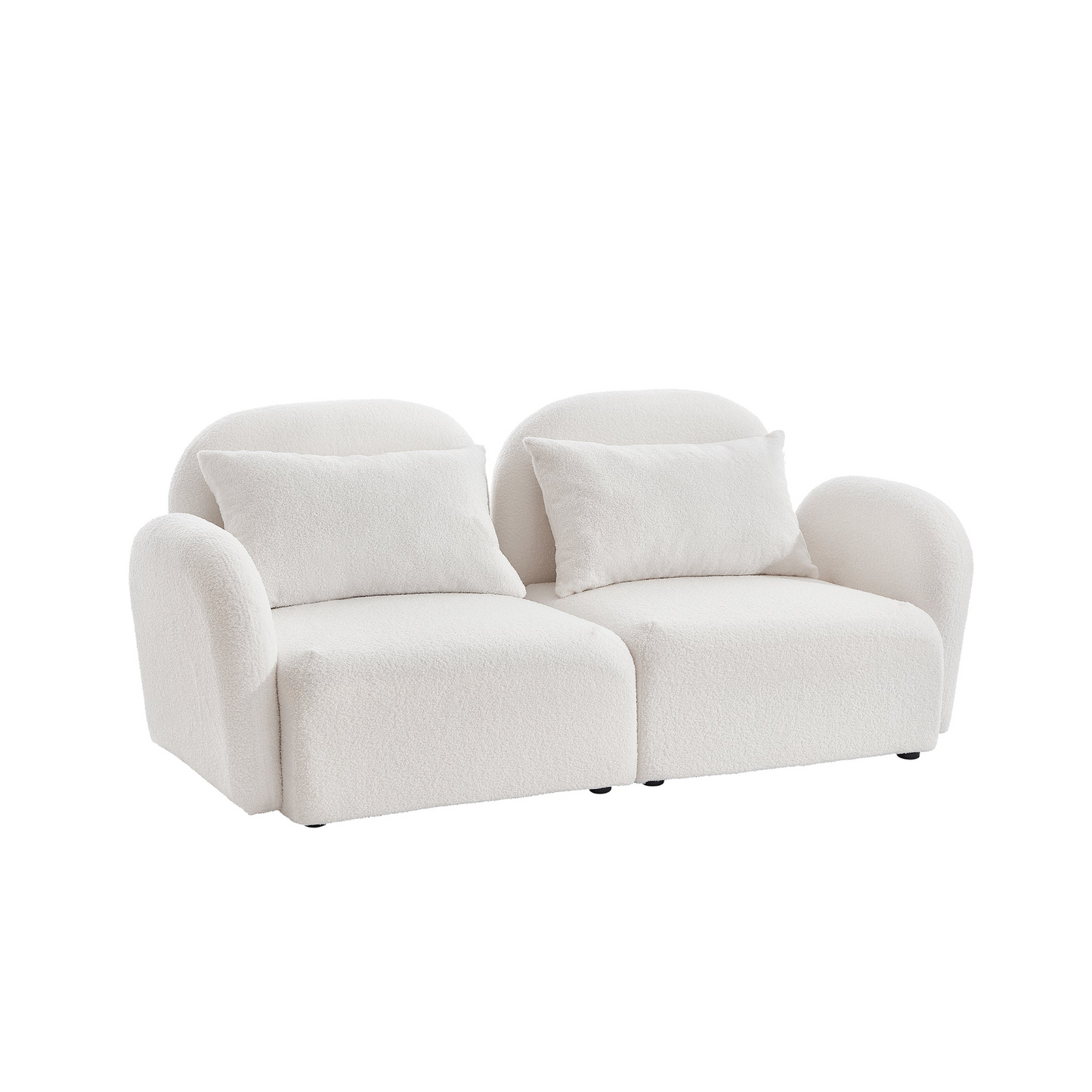 Sofa & Chair sets | Living Room Furniture Lazy Sofa Loveseat Teddy Fabric White | casafoyer.myshopify.com