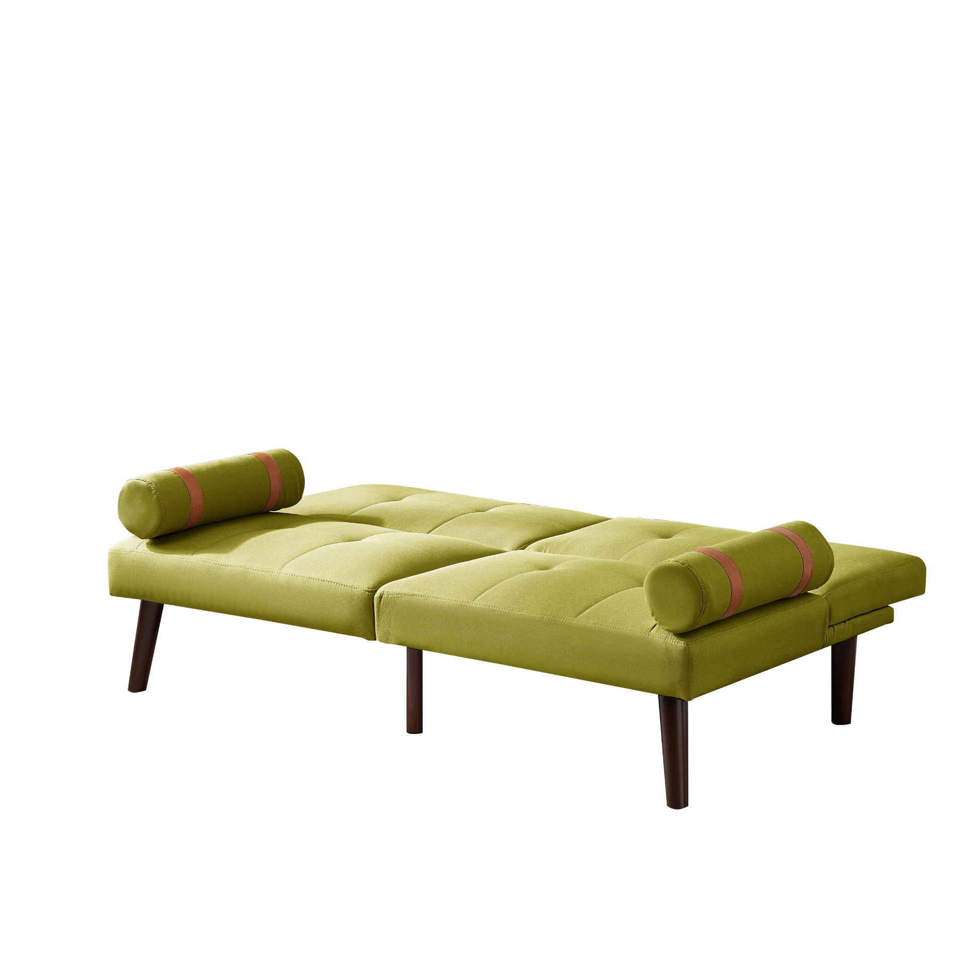 Sofa & Chair sets | Convertible Sofa Bed Futon with Solid Wood Legs Linen Fabric Musterd Green | casafoyer.myshopify.com