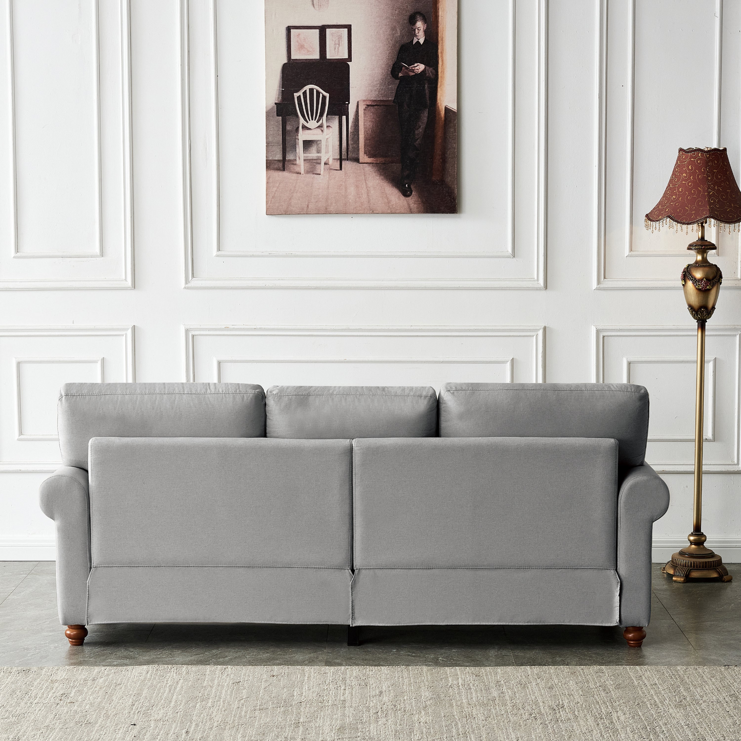 Sofa & Chair sets | Linen Fabric Upholstery with Storage Sofa (Grey) | casafoyer.myshopify.com