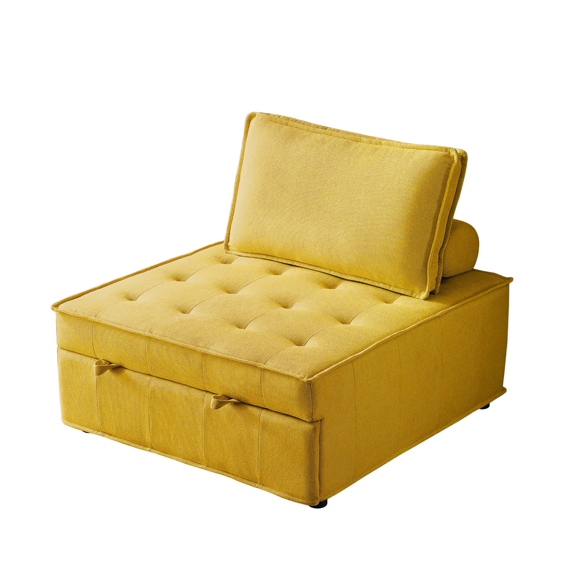 Sofa & Chair sets | Multipurpose Linen Fabric Ottoman Lazy Sofa Pulling Out Sofa Bed (Yellow) | casafoyer.myshopify.com