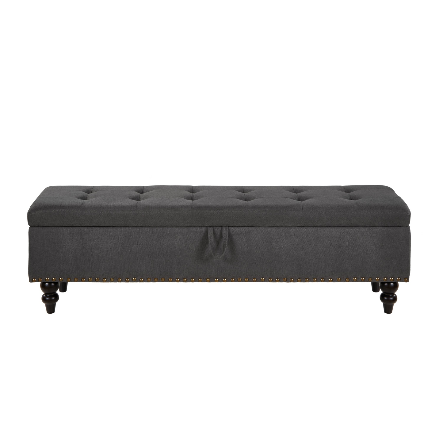 [product_type] | 59" Bed Bench with Storage Grey Fabric | casafoyer.myshopify.com