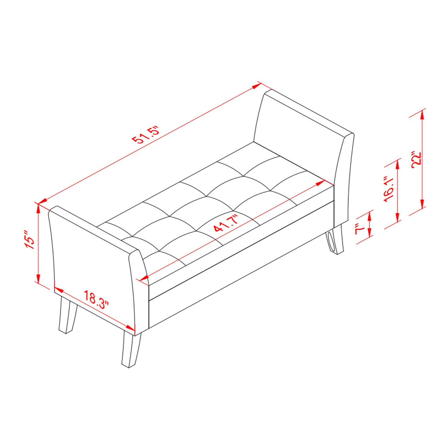 [product_type] | 51.5" Bed Bench with Storage Pinlk Velvet | casafoyer.myshopify.com